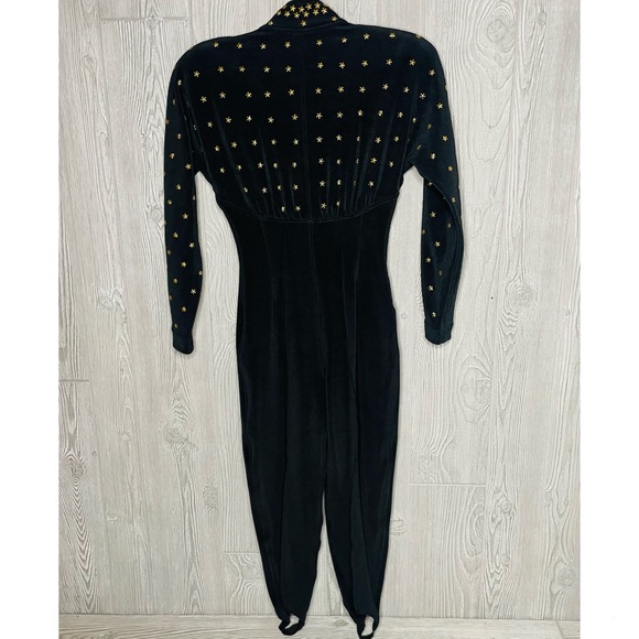 Vintage rare 1980s Lillie Rubin star metal studded stirrup jump suit unique sm - Picture 6 of 6
